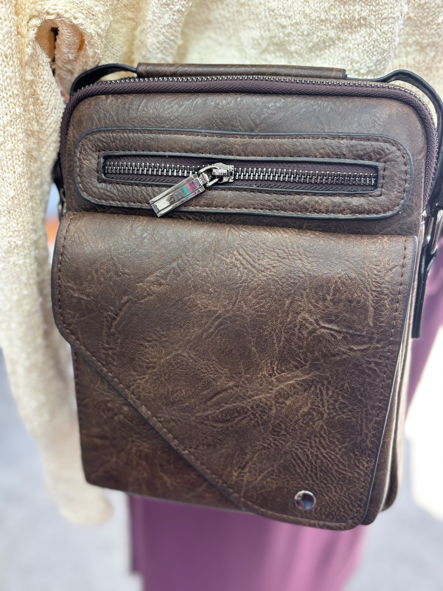 Faux Leather Crossbody Purse