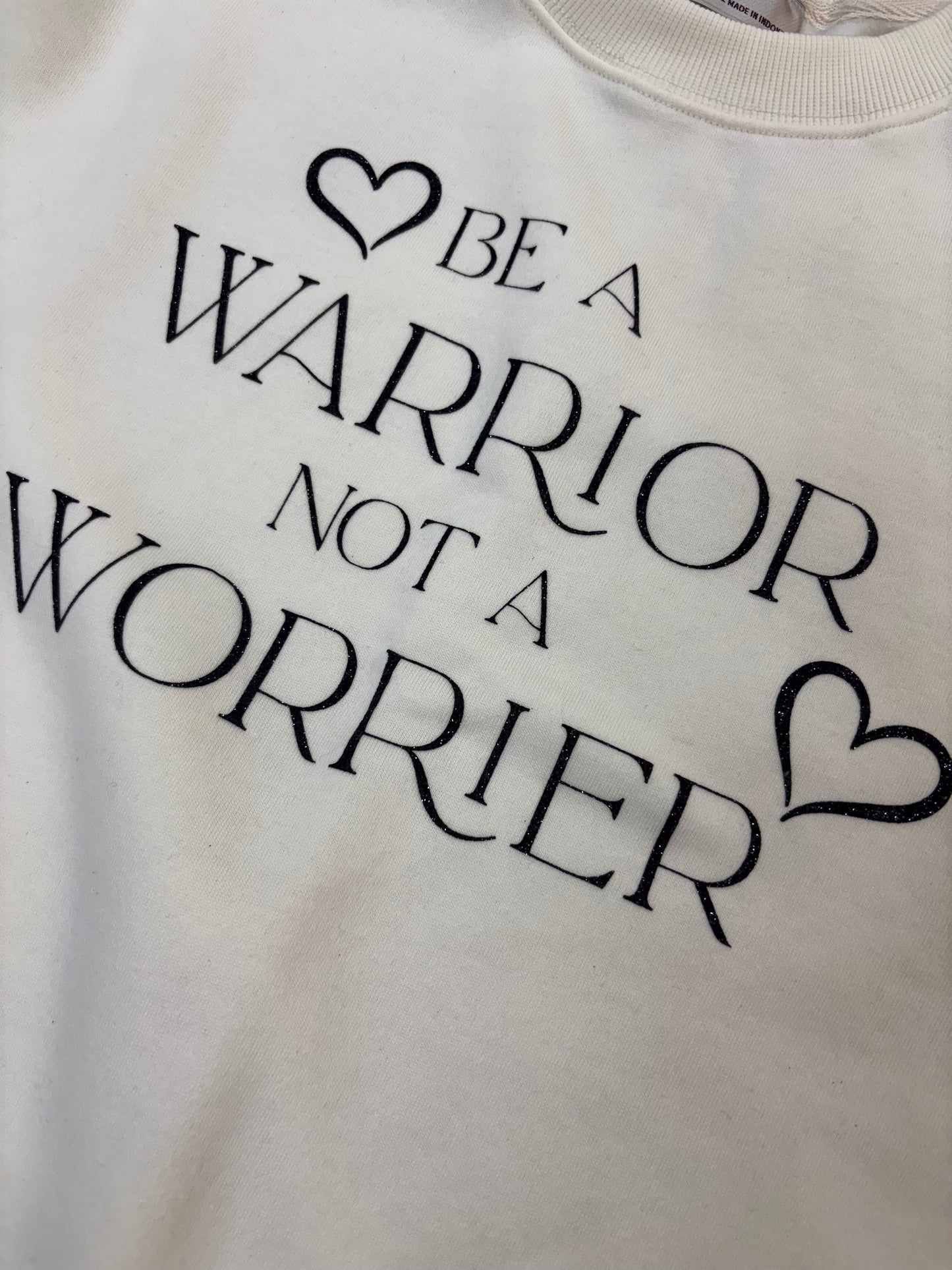 Be a warrior not a worrier crewneck. Christian crewneck.