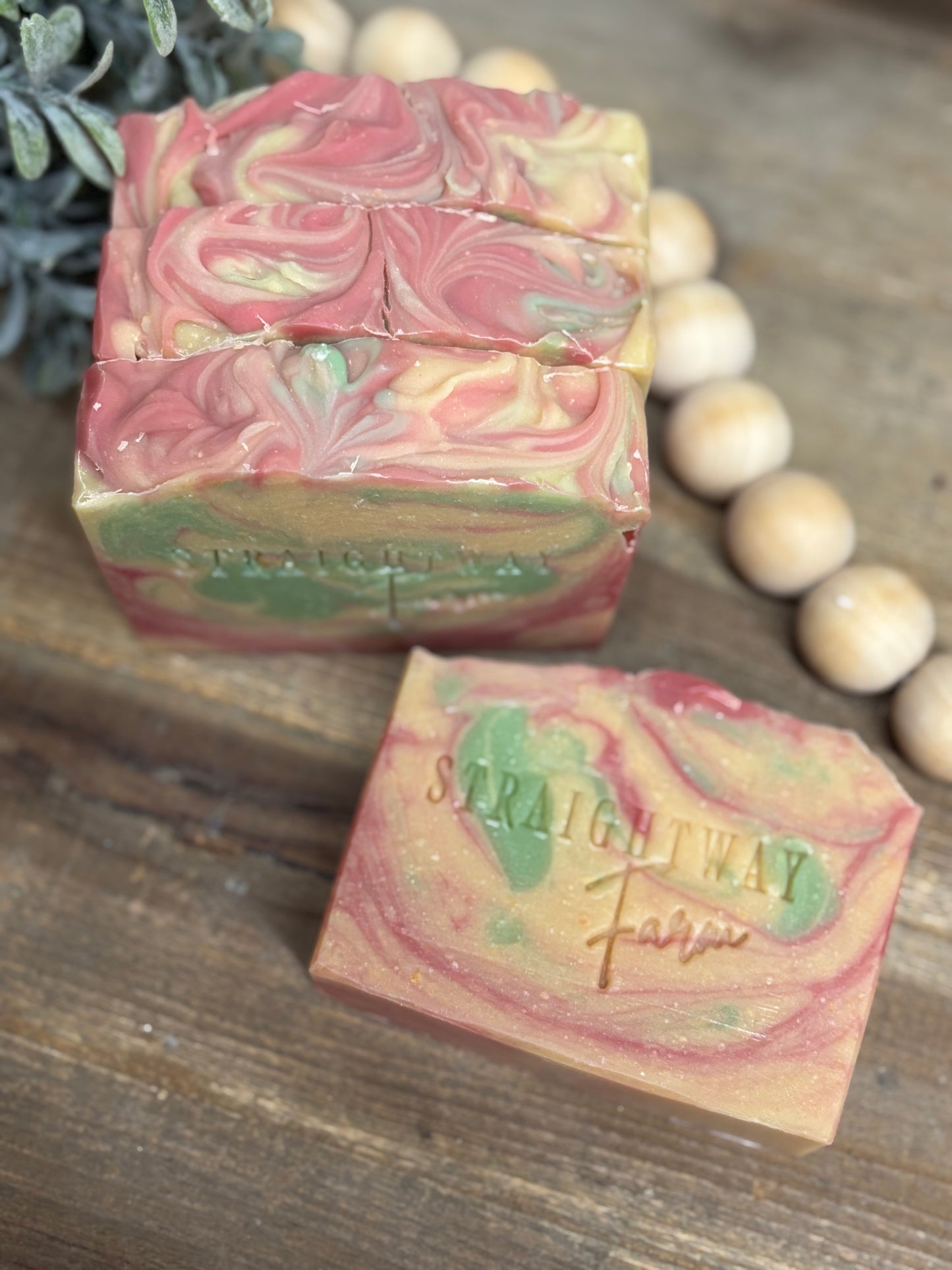 Berry & blossom, spring soaps, goat milk and tallow natural soaps.