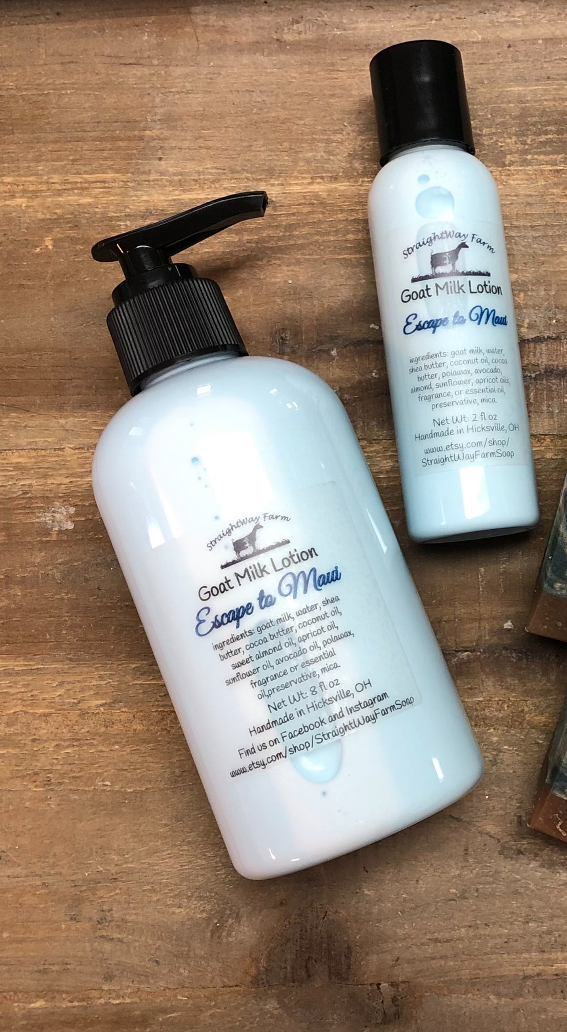 Luxurious goat milk lotion. A very smooth and creamy texture. Does not leave a greasy feel to your skin. Only hydration.