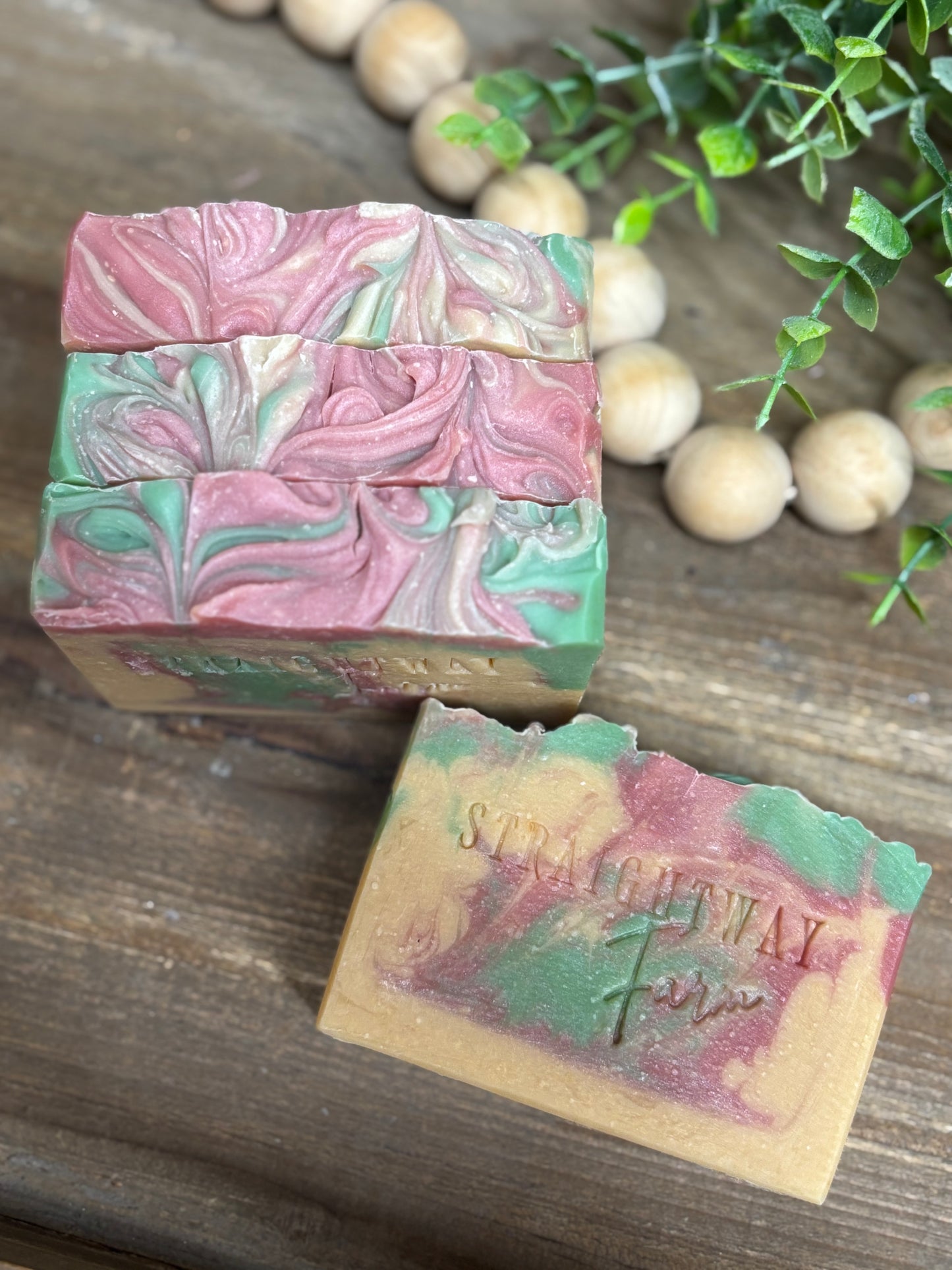Love letter, spring soaps, mandarin mirage, goat milk and tallow natural soaps.