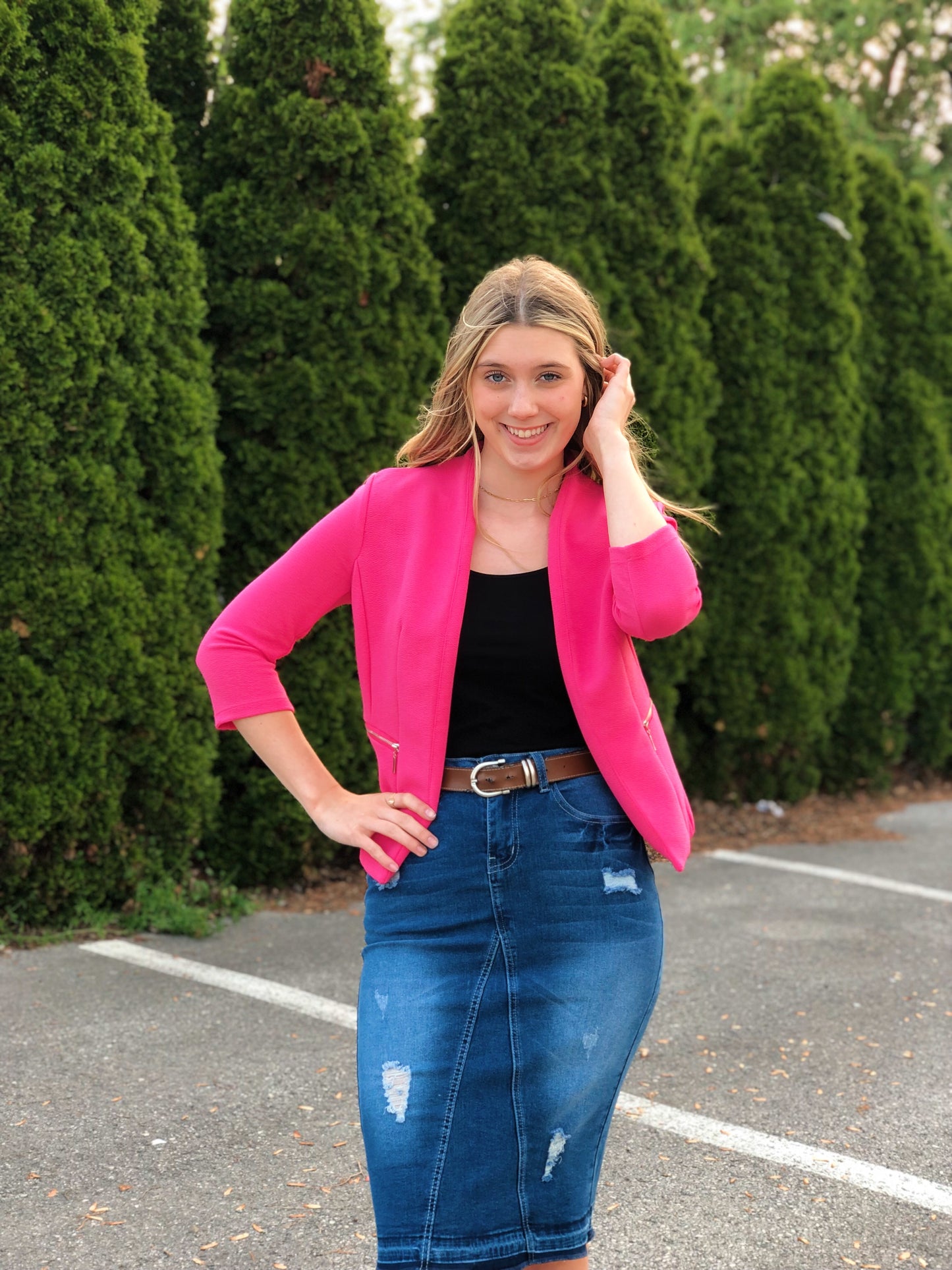 Hot Pink business woman blazer.