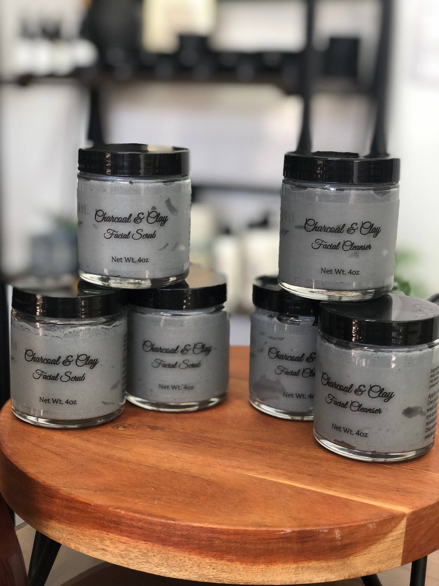 Activated Charcoal & Clay Facial Cleanser or Scrub