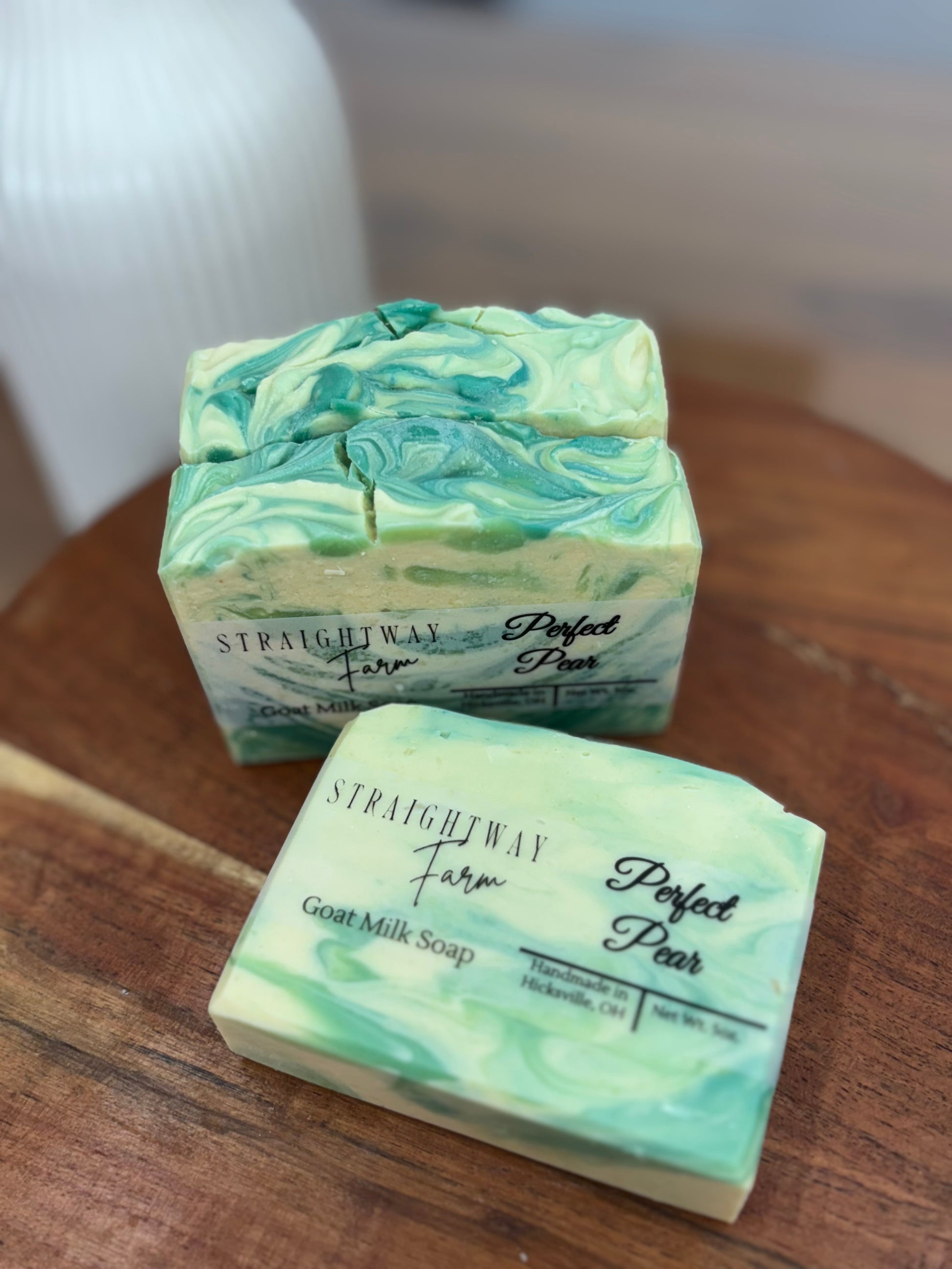 The best goat milk soap. Helps heal eczema, psoriasis, and other skin issues. Hydrate your skin instead of stripping the oil off of your skin like big box or soaps. Natural soap, no harsh chemicals. Fall scented soaps. Pear Soaps