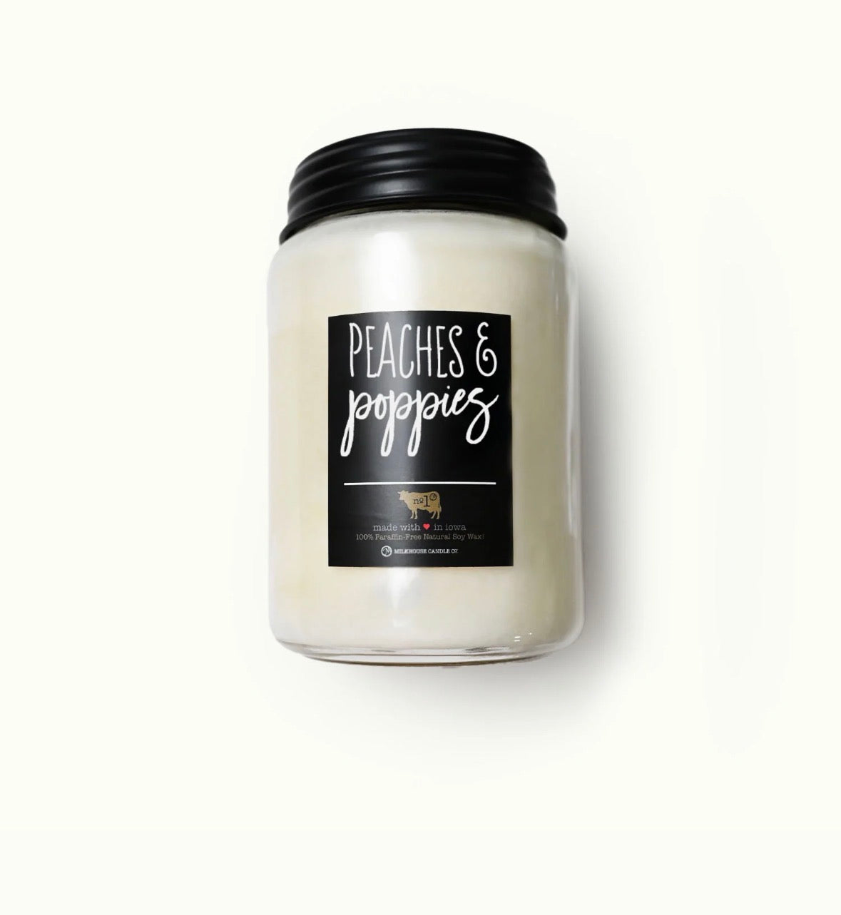 Milkhouse Candle Co Peaches & Poppies 26 oz Farmhouse Jar