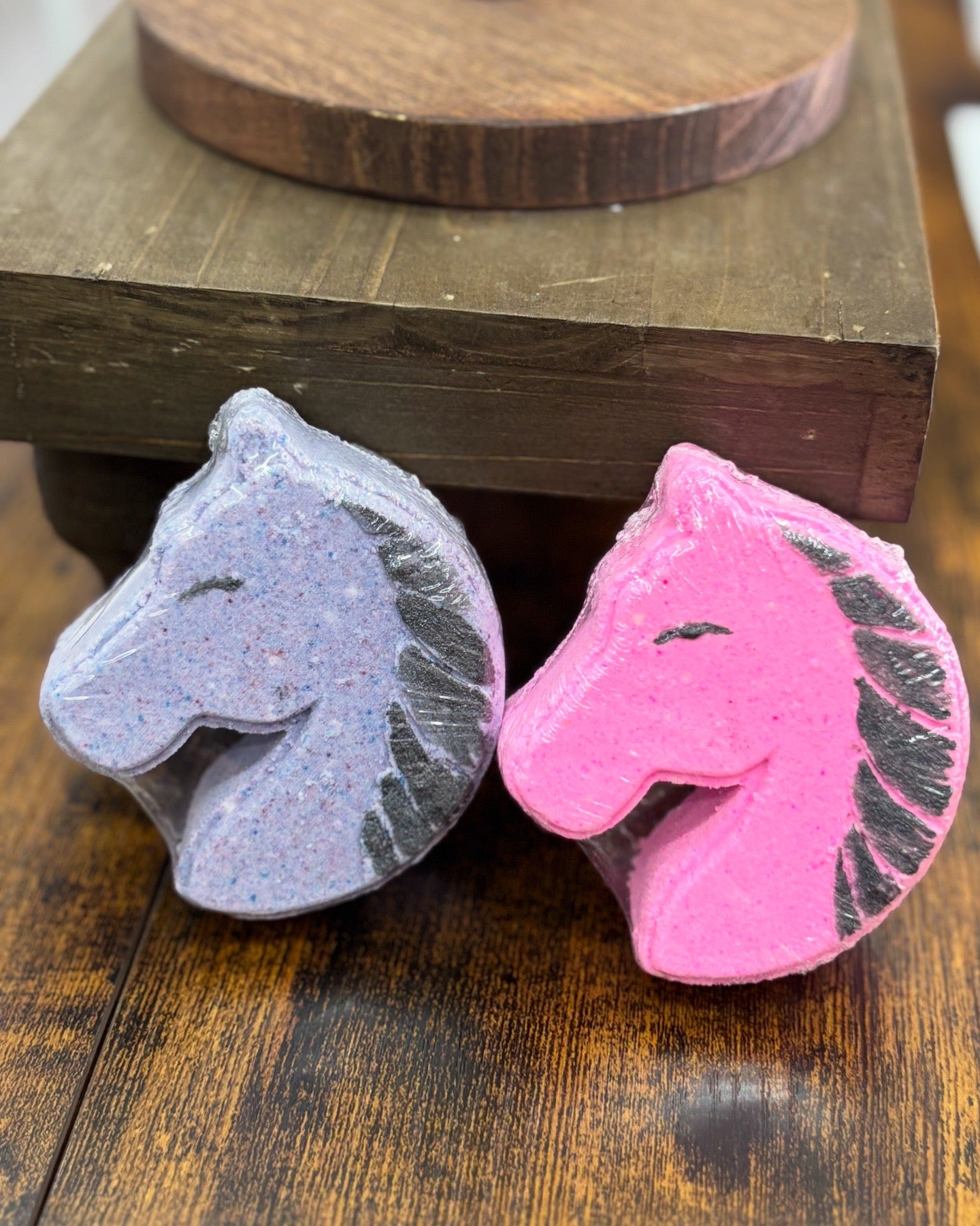 Horse bath bombs. Naturally made with shea butter & goat milk. Goat milk bath products. 