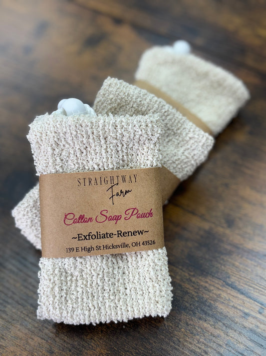 Cotton drawstring soap pouch. Used for saving your small soap pieces. Zero waste. 