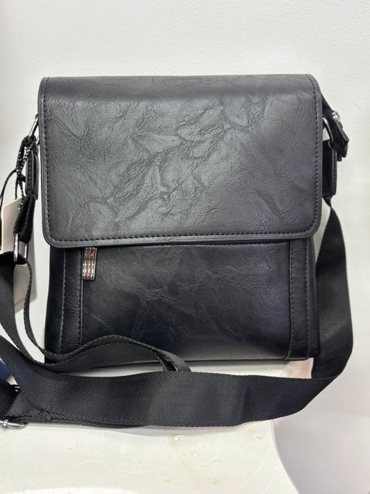 Black faux leather luxury crossbody 