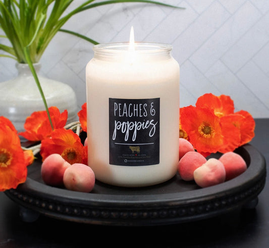 Milkhouse Candle Co Peaches & Poppies 26 oz Farmhouse Jar