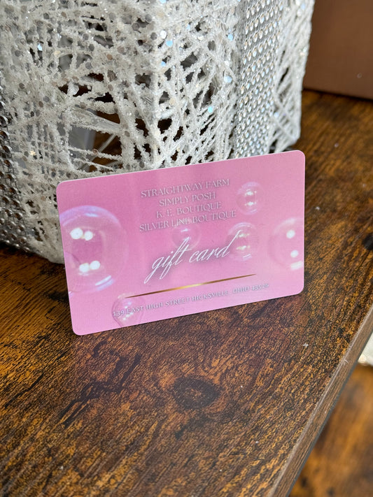 Straightway Farm gift card. Excellent for Mothers Day, birthdays, and Christmas. 