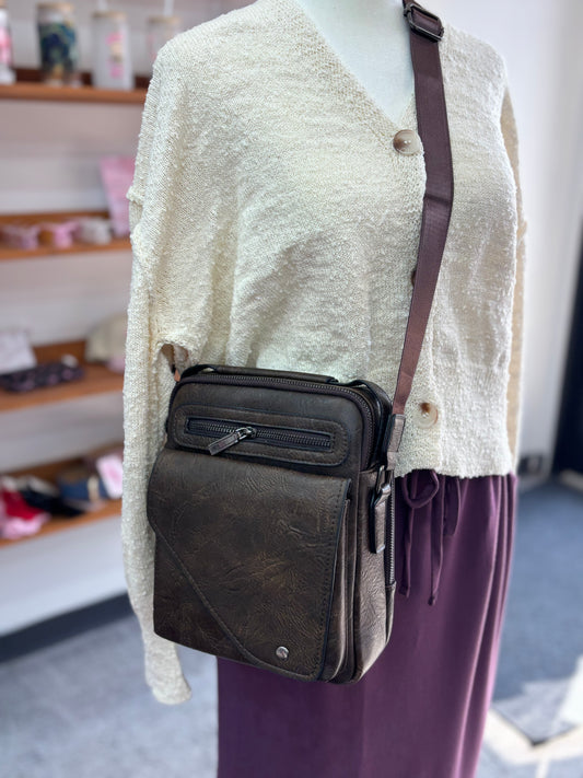 Faux Leather Crossbody Purse