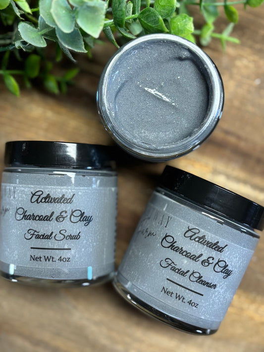 Activated Charcoal & Clay Facial Cleanser or Scrub. All natural with Tamanu oil and Tea Tree essential oil. 